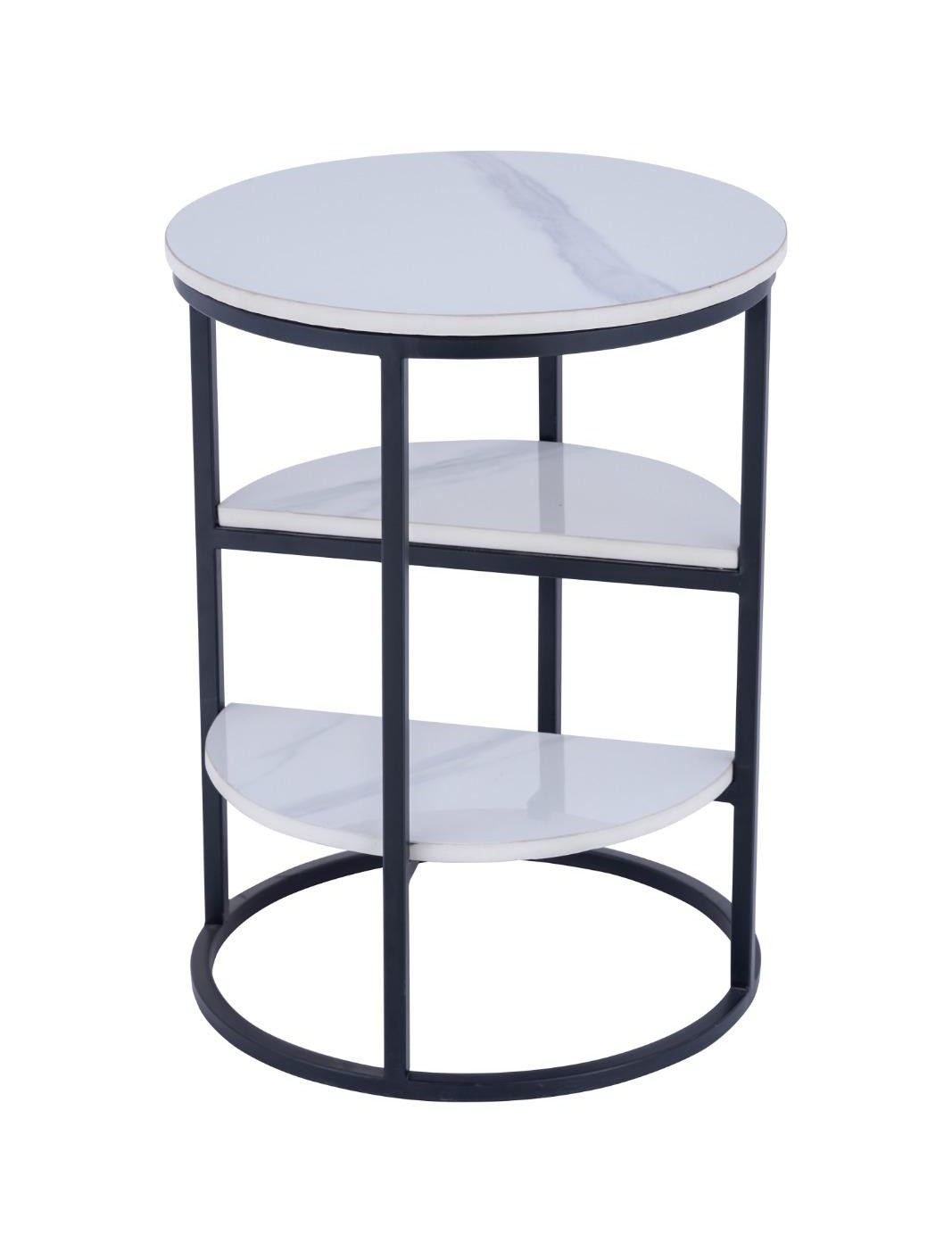 Neptune – Premium Triple Shelf Round Marble Side Table