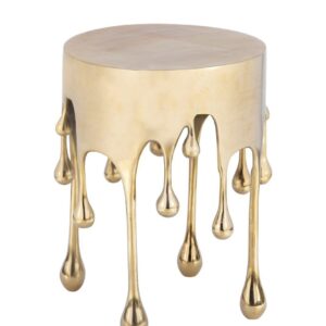 Drop Table – Artistic Golden Sculptural Side Table with Drip-Leg Design and Metallic Finish