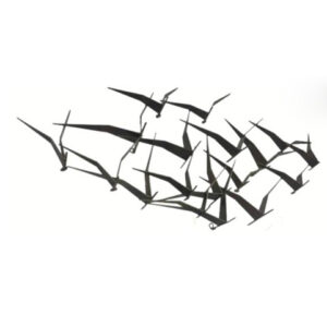 3D Flying Birds Panel – Artistic Wall Décor in Antique Gold