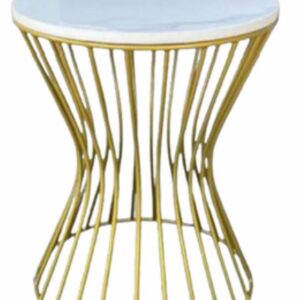 Dezire Side Table – Golden Marble Top Table
