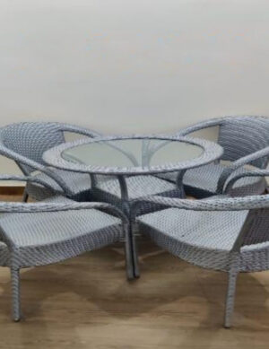 Metta India Outdoor Garden Set D-08 Silver (1+4 Budget Series)