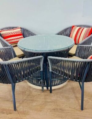 Metta India Outdoor Garden Set RP-02 Black (1+4 Regal Edition)