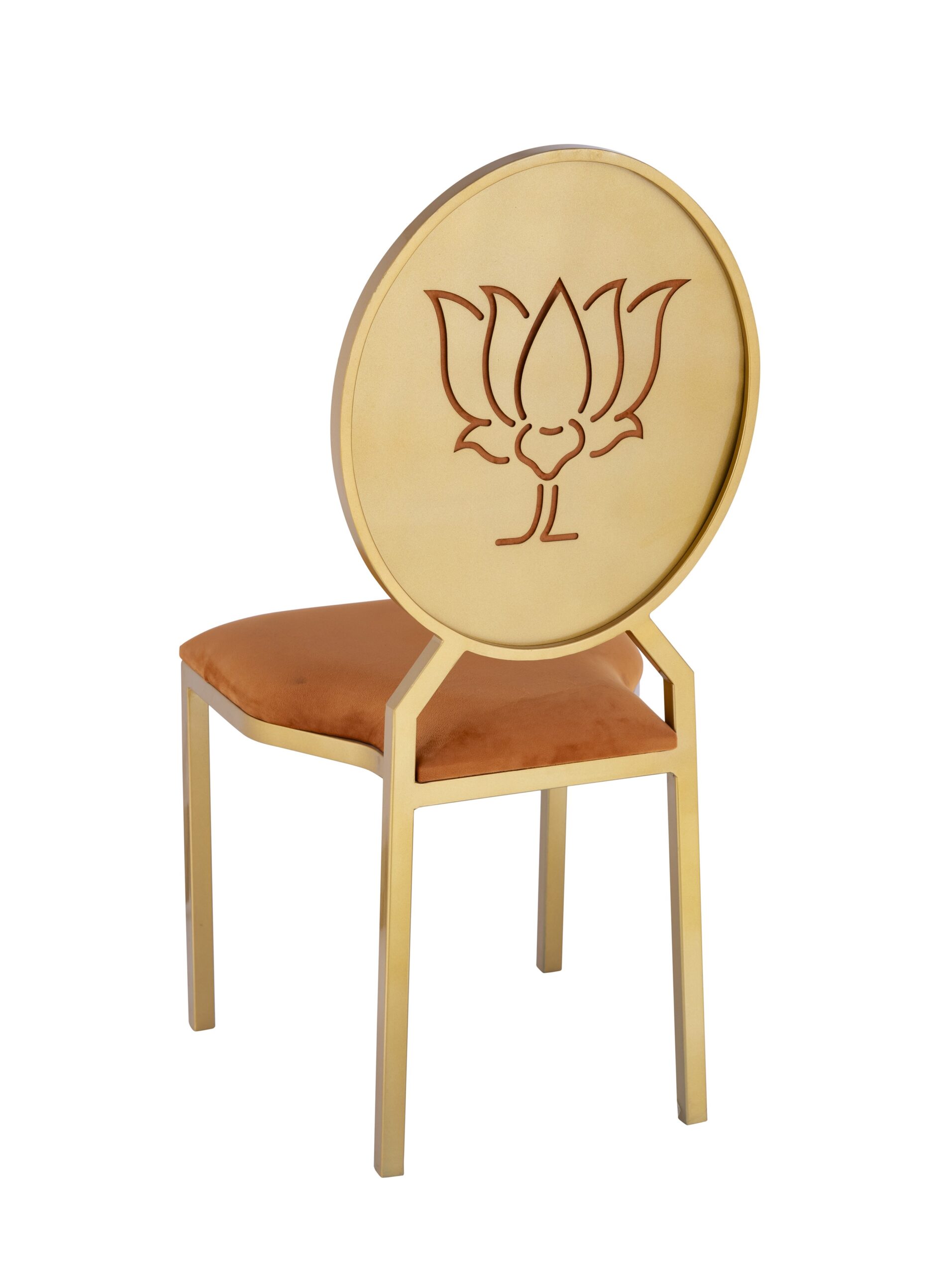 Orange Velvet Chair – Square Legs - Image 2