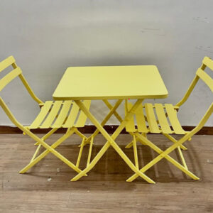 Metta India Premium Outdoor Folding Garden Set 55 Yellow (1+2 Configuration)