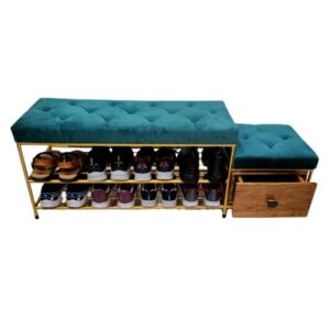 Shoe Bench – Long Utility Bench with Golden Finish