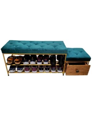 Shoe Bench – Long Utility Bench with Golden Finish