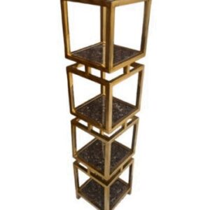 Tower Console Table – Tall Golden Marble Console Table