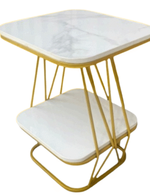 Venus Gold Table – Sculptural Golden Table with Marble Top